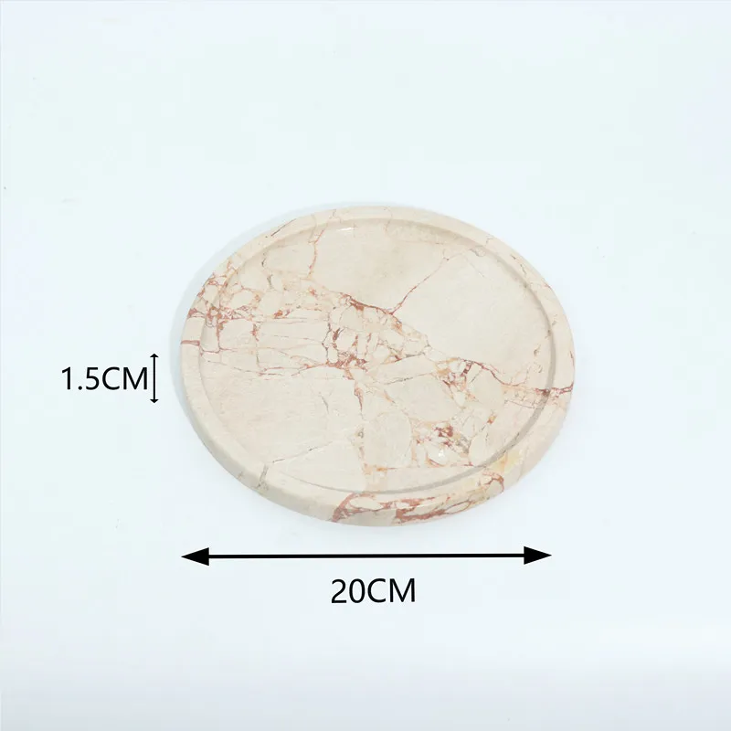 Kulatý podnos z béžového mramoru
