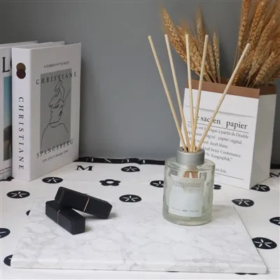 Čtvercová přírodní kararaská bílá mramorová podnos