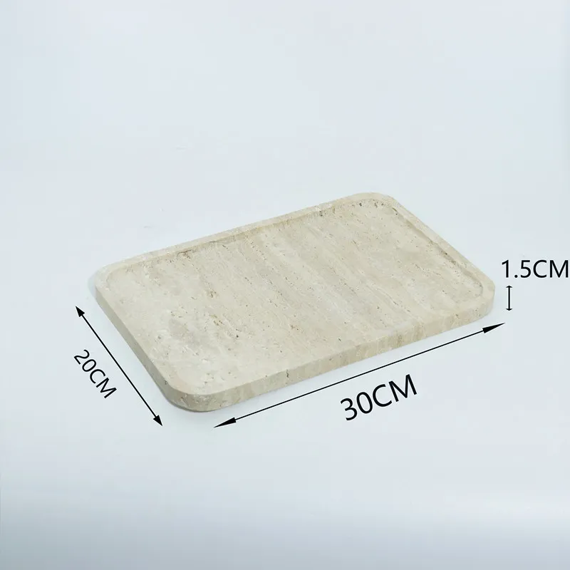 Travertinový plochý podnos z mramoru
